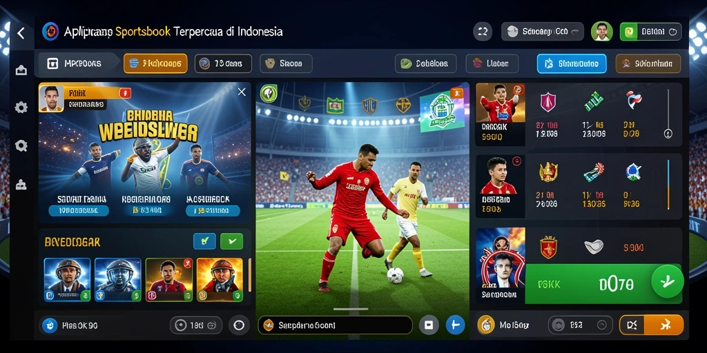 Tampilan antarmuka aplikasi 73K dengan fitur sportsbook.