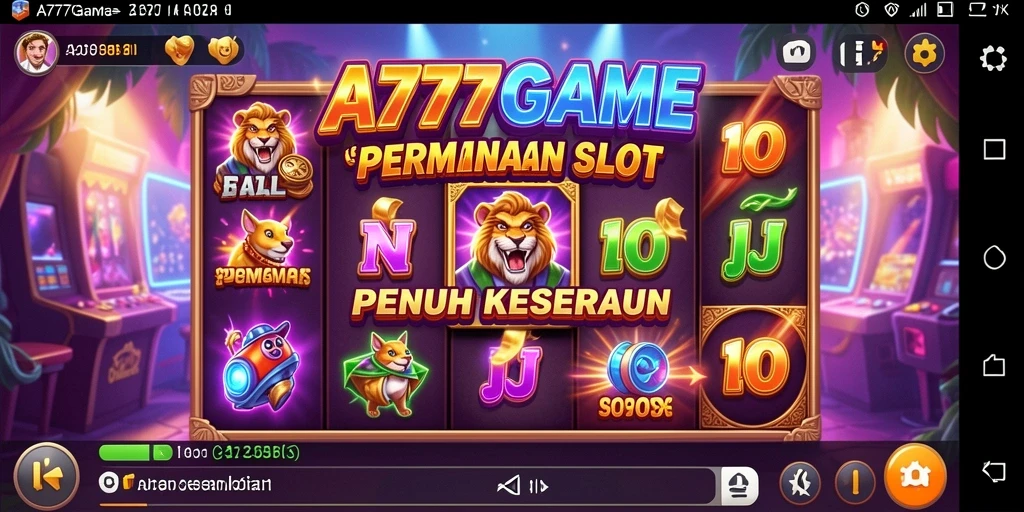 Screenshot A777GAME menampilkan permainan Slot yang penuh warna dan fitur menarik.