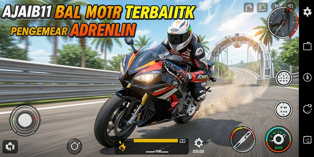 Gameplay balap motor yang mendebarkan di AJAIB11.