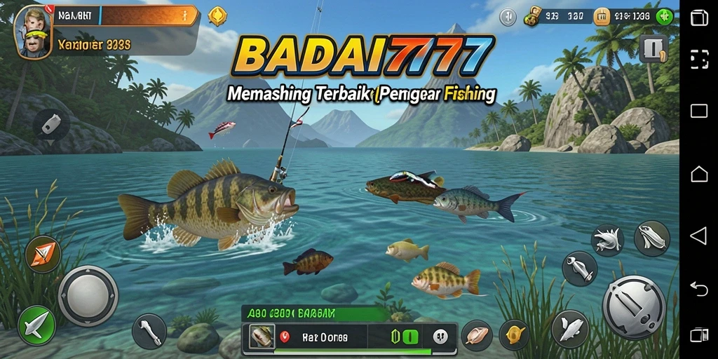 Screenshot menampilkan gameplay memancing yang intens dan seru di BADAI777.