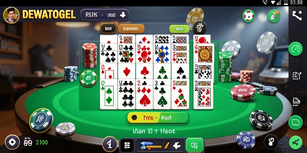Tampilan menarik gameplay DEWATOGEL dengan kartu Domino.