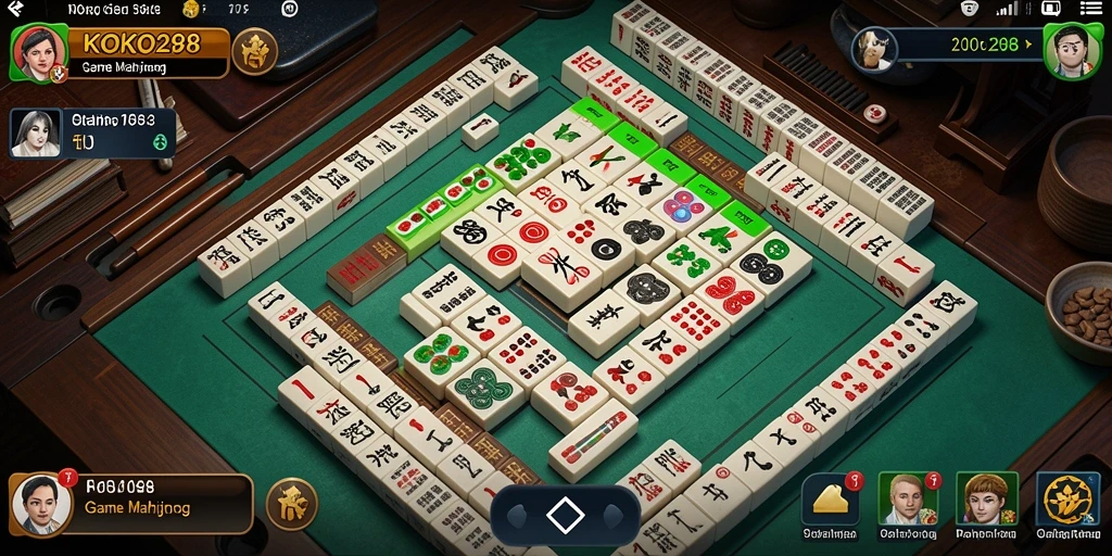 Screenshot gameplay KOKO288 menampilkan suasana bermain Mahjong yang dinamis.