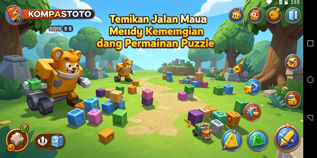 Tampilan utama gameplay KOMPASTOTO dengan puzzle yang menantang.
