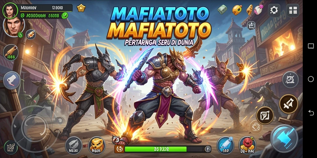 Screenshot MAFIATOTO menunjukkan aksi pertarungan yang mendebarkan.