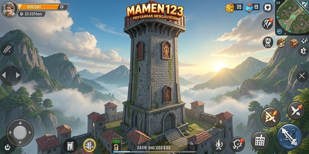 Tampilan gameplay MAMEN123 yang seru dan menantang dalam Tower Defense.