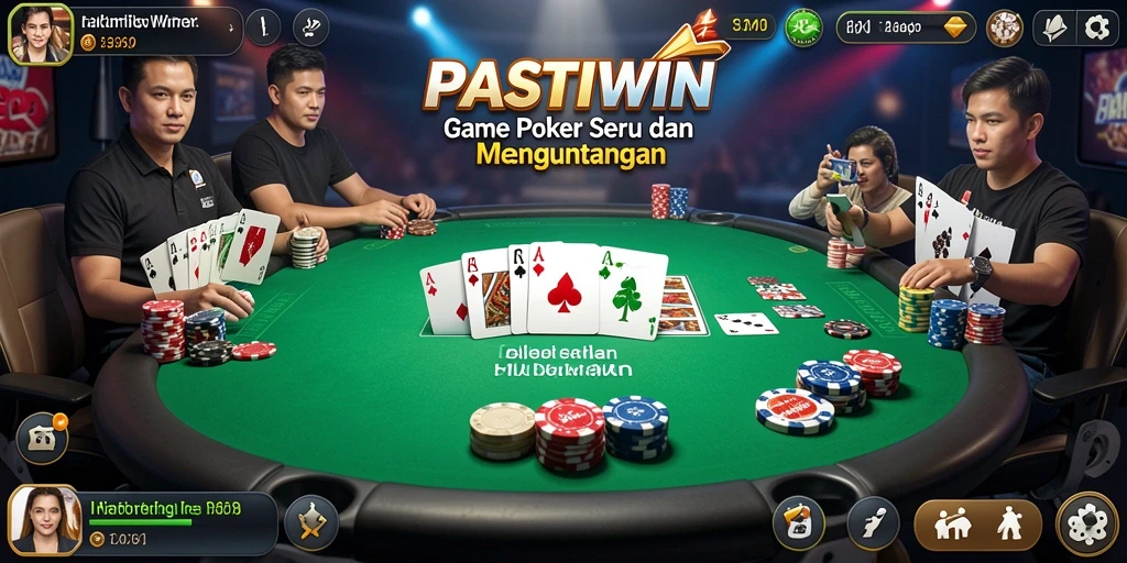Tampilan seru gameplay poker PASTIWIN yang penuh tantangan.