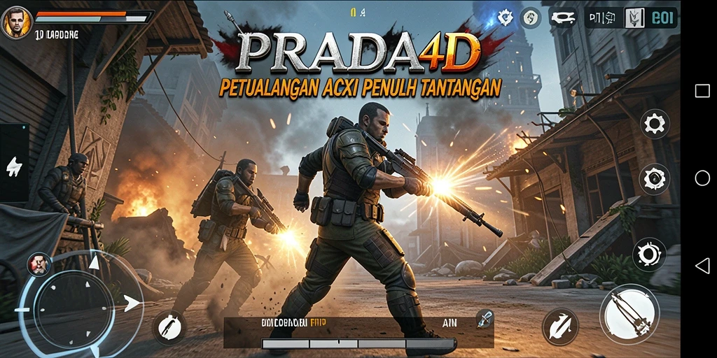 Screenshot gameplay PRADA4D yang menampilkan aksi penuh adrenaline.