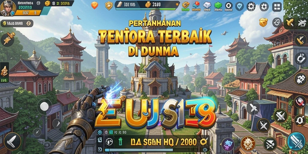 Tangkapan layar utama ZEUS138 menunjukkan aksi mendebarkan dalam Tower Defense.